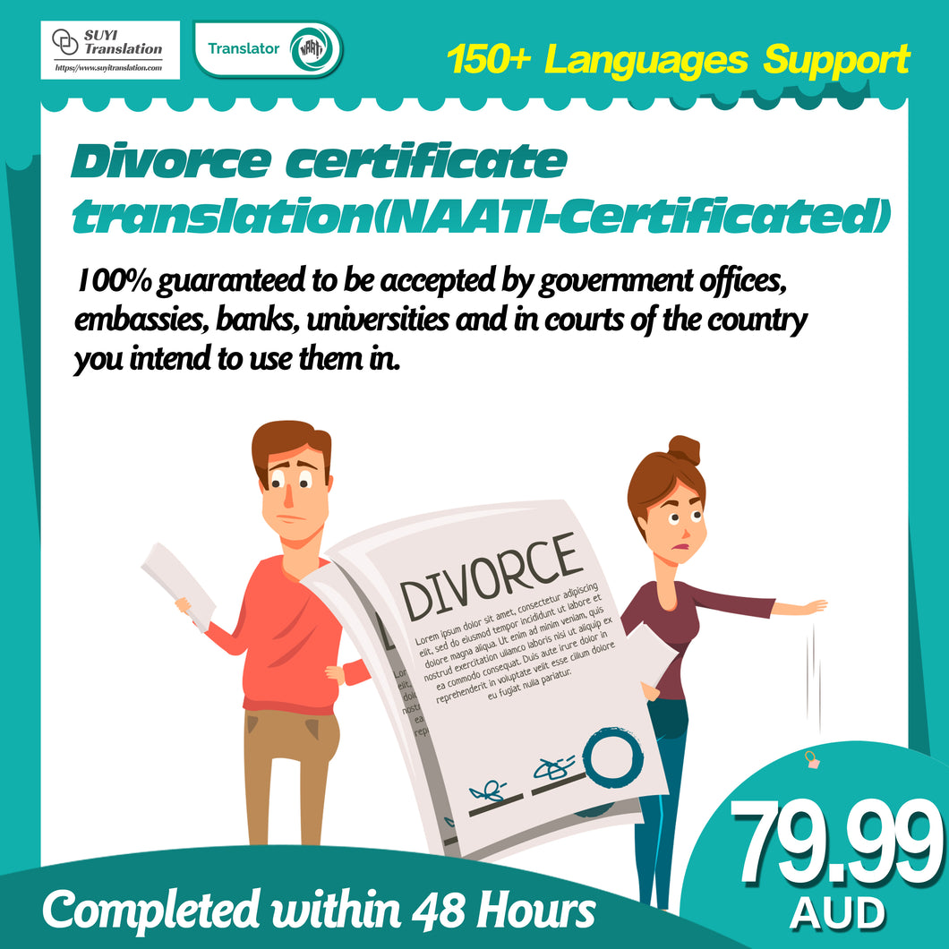 Divorce certificate translation(NAATI-Certificated)