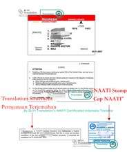 Load image into Gallery viewer, NAATI Certified Indonesia -&gt; English Drive License Translation
