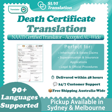 Load image into Gallery viewer, Death Certificate Translations(NAATI-Certificated)
